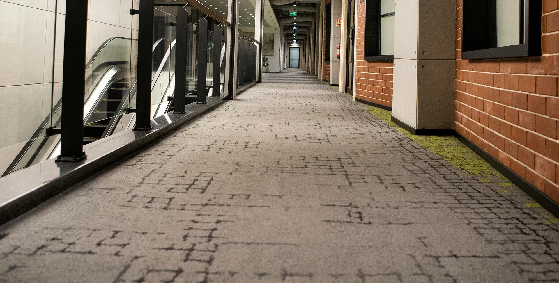 Rolls of first-quality commercial carpet
